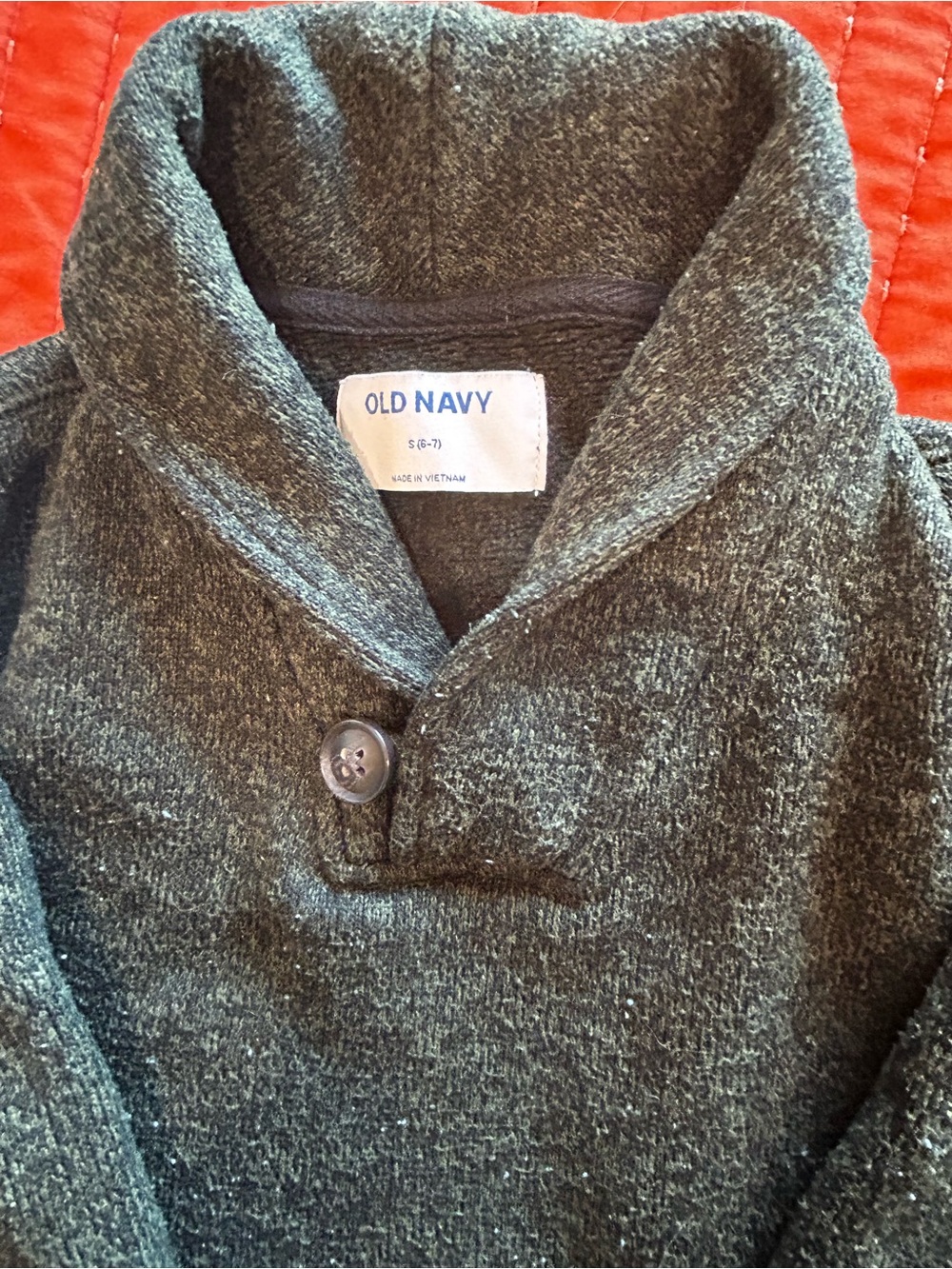 Old Navy Men's Olive Green Shawl-Collar Pullover Sweater